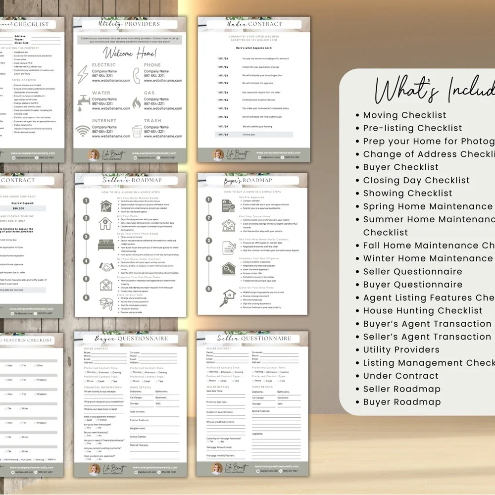 Real Eatate  Organization Checklist Set